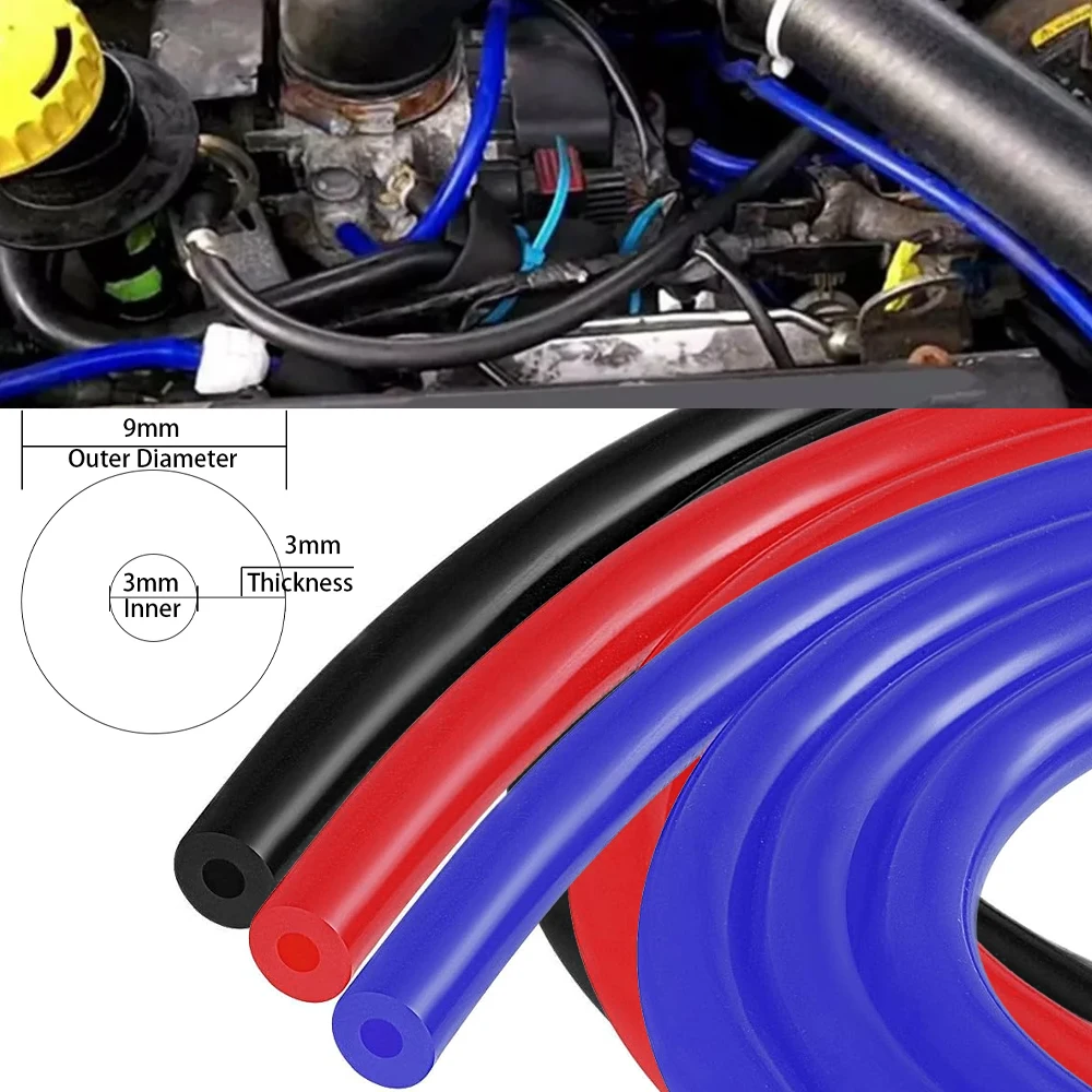 Manguera de vacío de silicona universal 3x9 mm para coche