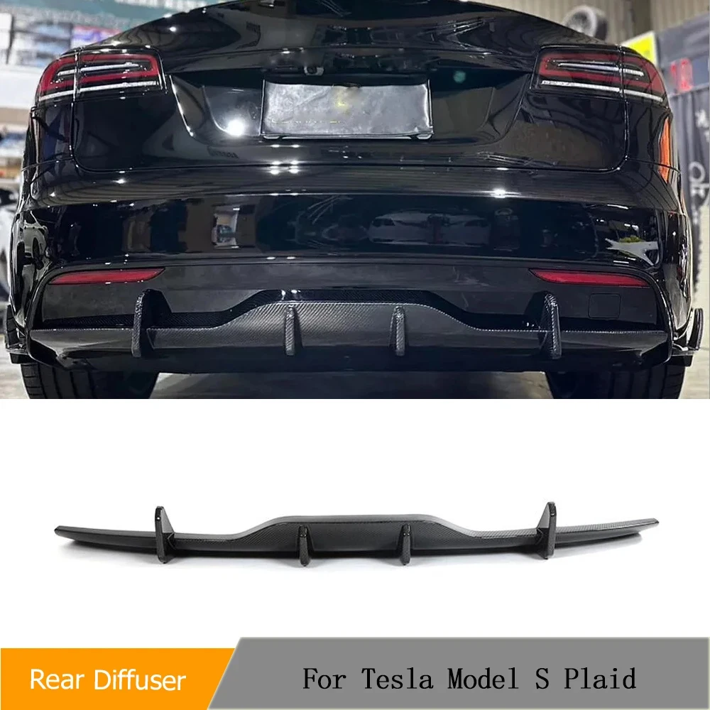 Difusor trasero de fibra de carbono para Tesla Model S Plaid 2021-2023 - imagen 3