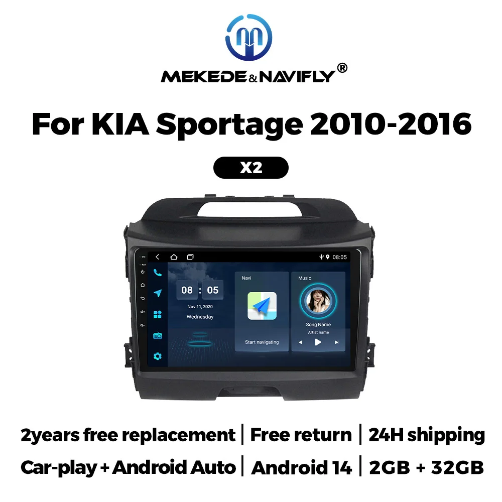 Autoradio Android MEKEDE 2DIN con CarPlay inalámbrico para KIA Sportage 2010-2016 - imagen 2