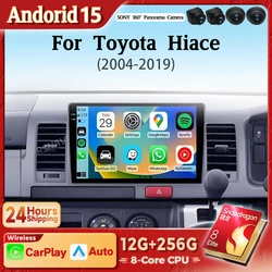 Radio multimedia 2din Android 15 CarPlay para Toyota Hiace 2010-2018