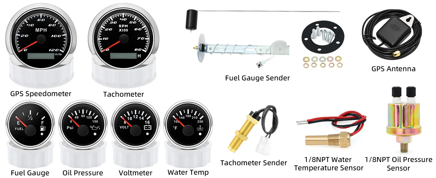 Juego de medidores para coche marino