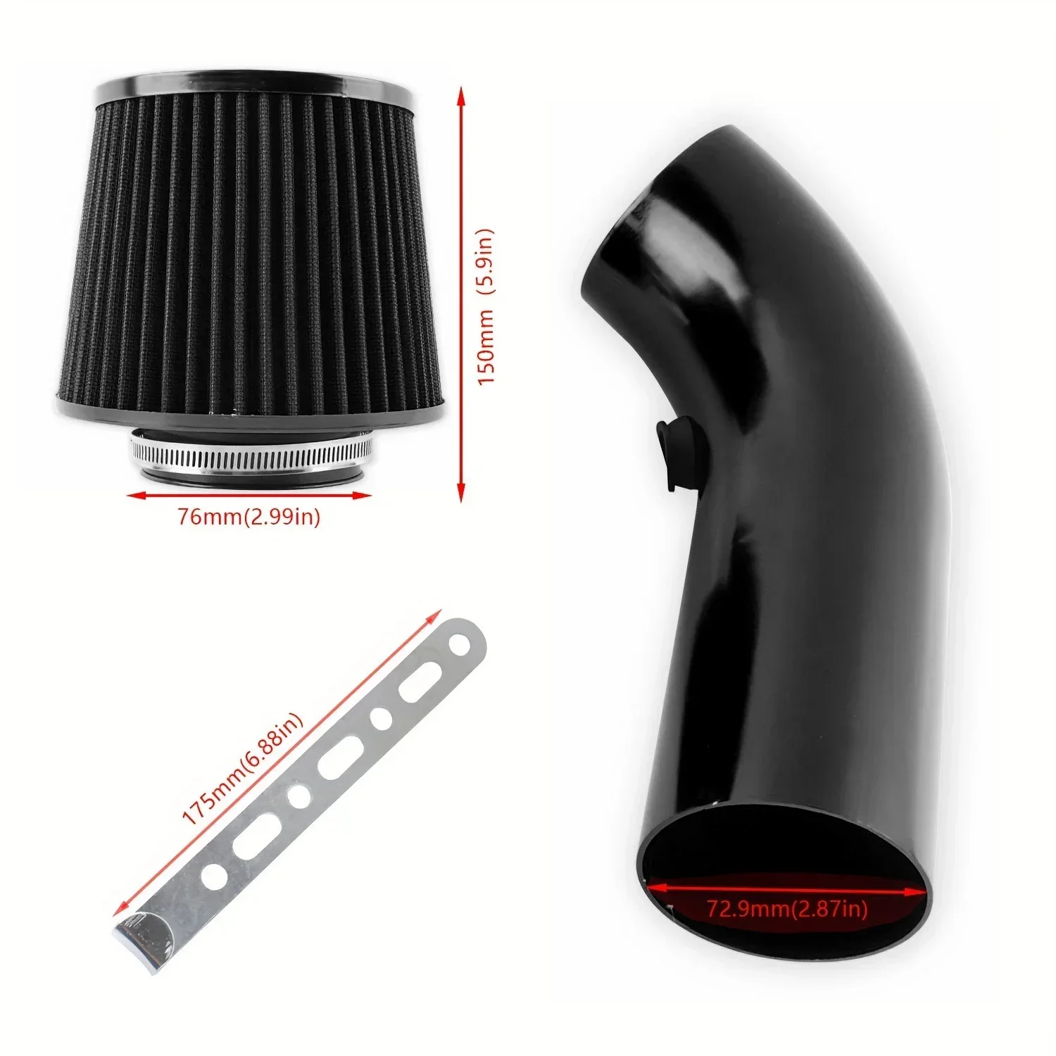 Filtro de aire frío alto flujo seta invierno kit tubería aluminio - imagen 5