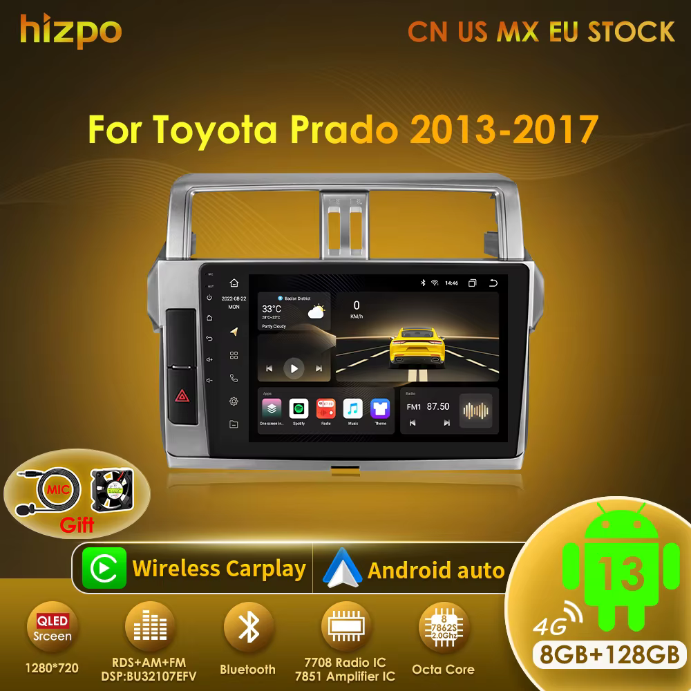 Hizpo Autorradio Android con CarPlay para Toyota Prado 150
