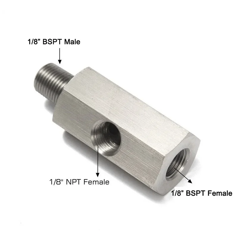 Sensor presión de aceite 1/8 NPT BSPT con adaptador en T y junta