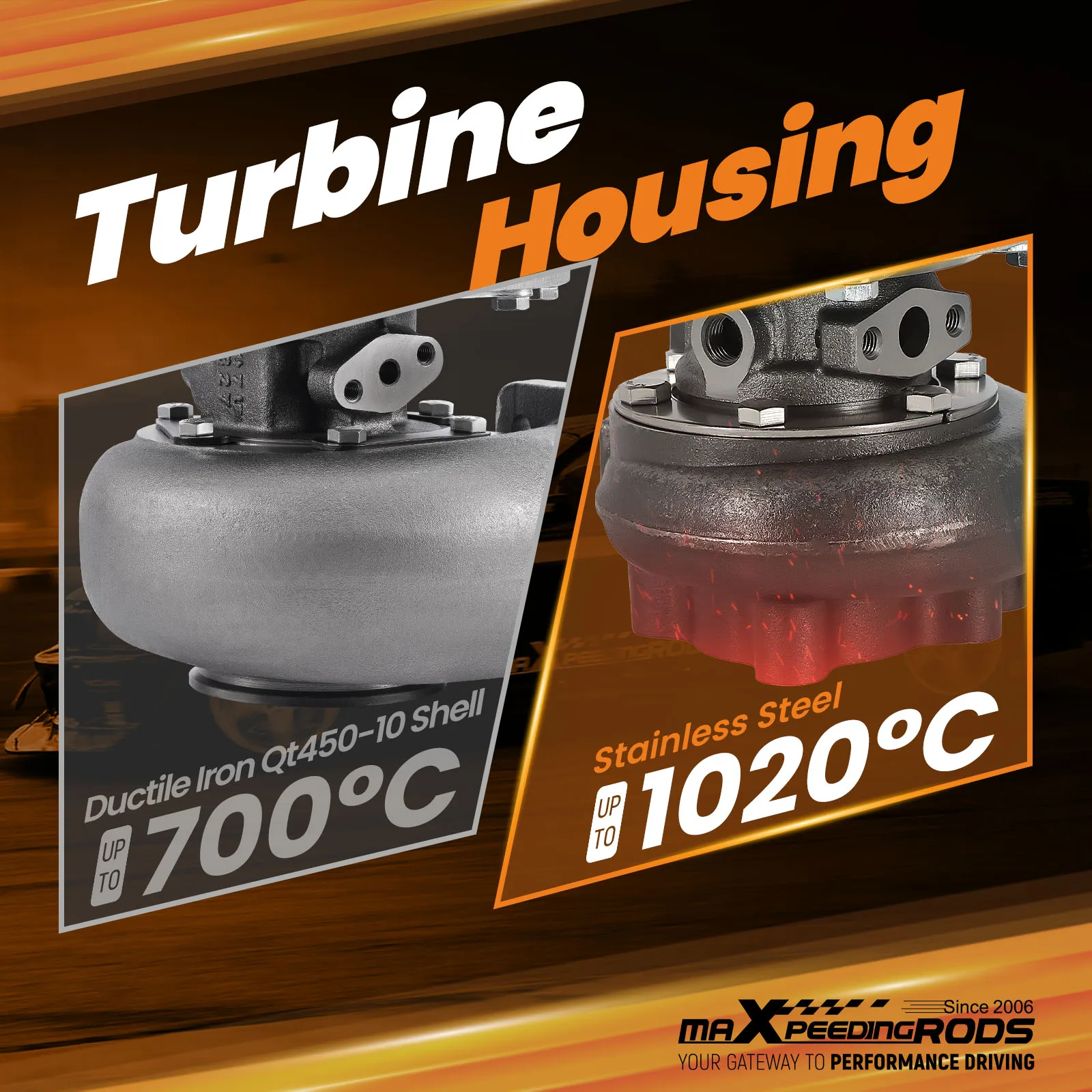 Turbocompresor GT2860 de carreras con rodamiento doble y wastegate - imagen 2