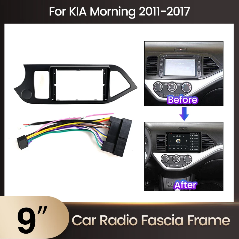 Radio Inteligente MEKEDE 9 Pulgadas con Marco para Kia Morning 2011-2017