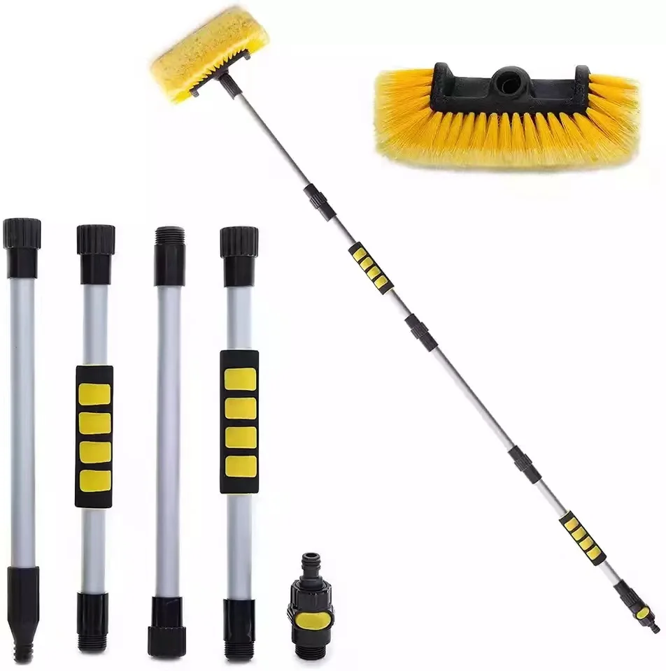 Limpiaparabrisas telescópico con spray y cepillo largo para coche