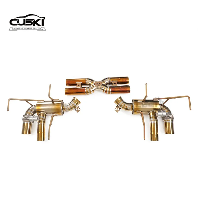 Estilo trasero de gato con escape de tubo medio de tubo X adecuado para Ferrari F12 berlinetta/TDF 6,3 V12 2013-2017 escape de aleación de titanio