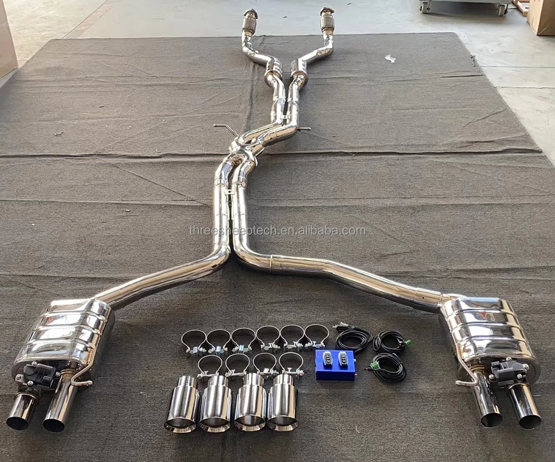 Escape valvulado Audi S6 S7 4.0T acero inoxidable puntas carbono - imagen 5