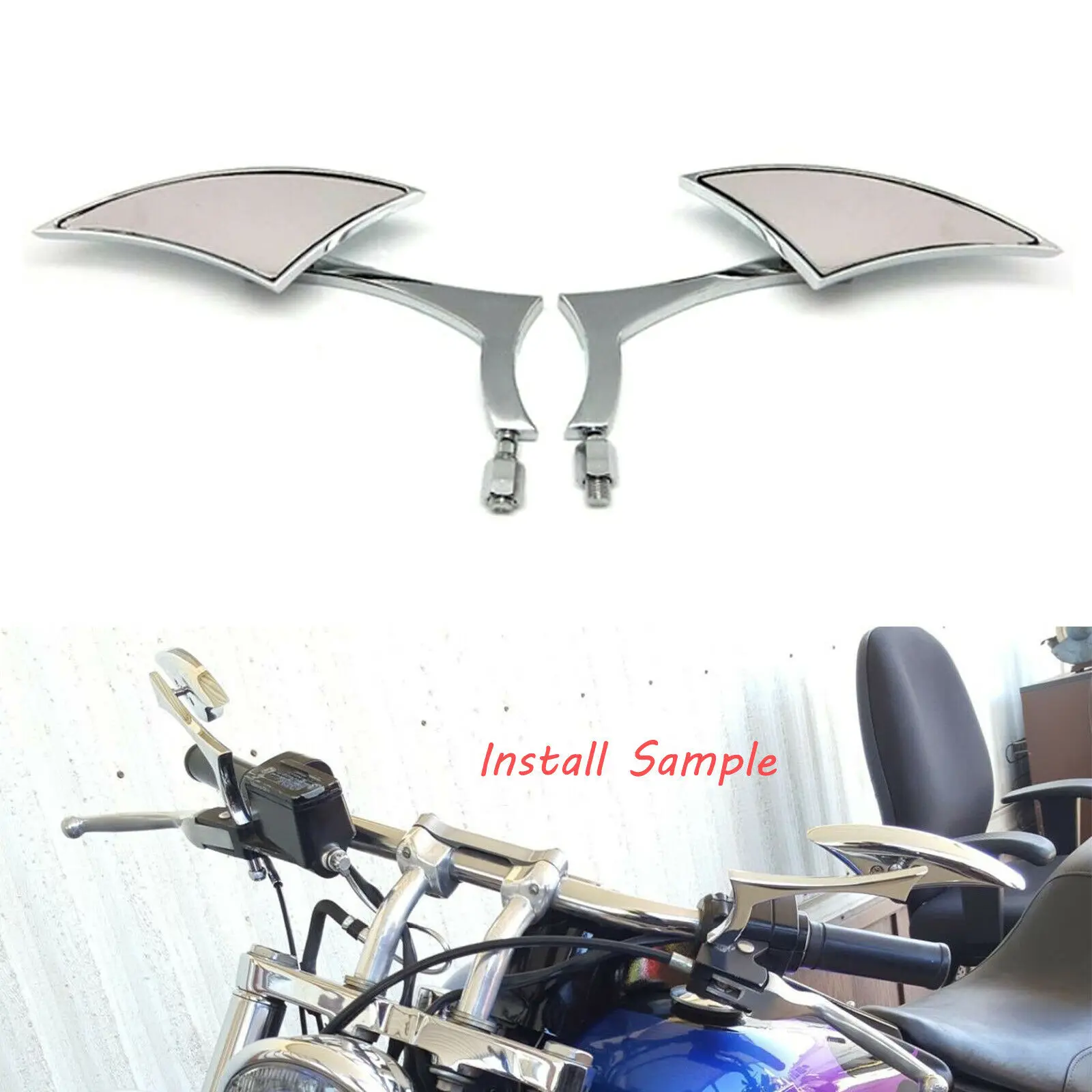 Espejo retrovisor Blade aluminio cromado Honda VTX1300C Fury - imagen 2