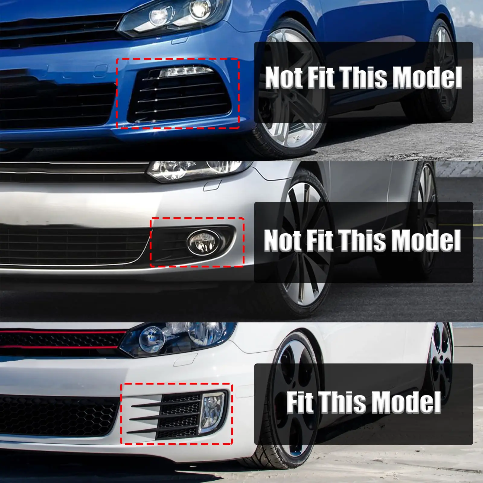 Rejillas antiniebla delanteras para VW Golf 6 GTI/R 2008-2013 - imagen 4