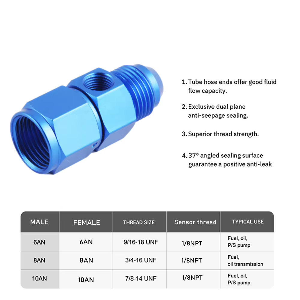 Detalle del adaptador de aluminio anodizado