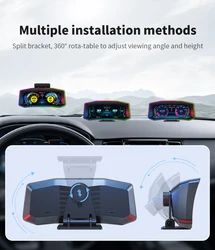 Pantalla HUD OBD2 con velocímetro e inclinómetro para 4x4