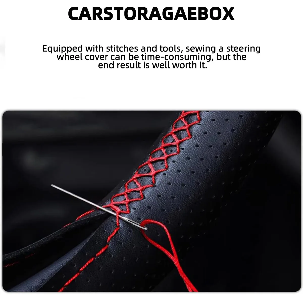 Funda volante cuero sintético DIY 37-38 cm coche - imagen 4