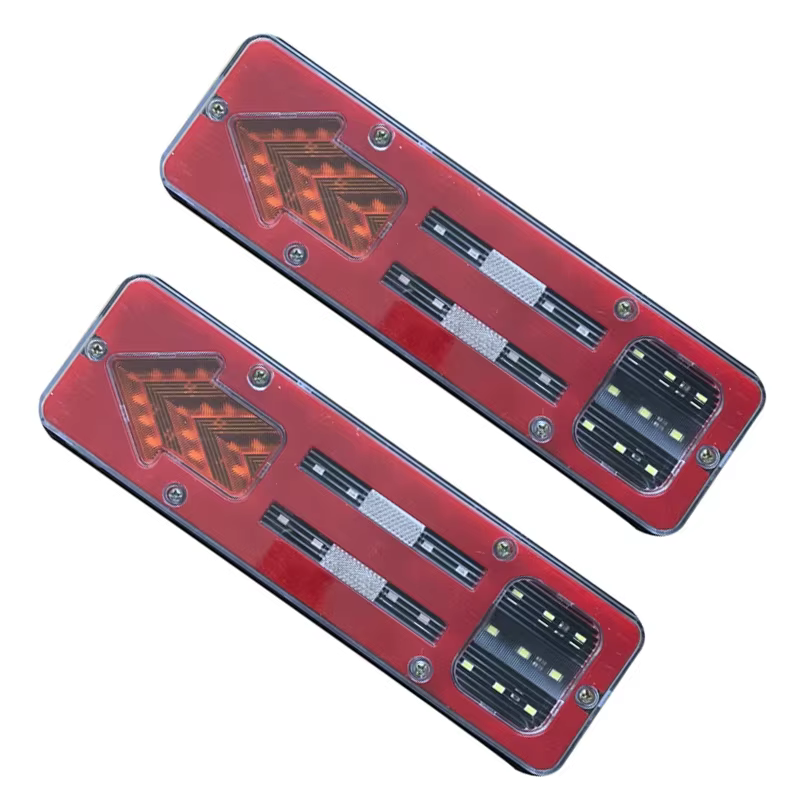 2 uds 12V/24V luz LED dinámica para coche camión luz trasera señal de giro luces de freno traseras lámpara de señal de marcha atrás remolque camión autobús Camper caravana - imagen 3