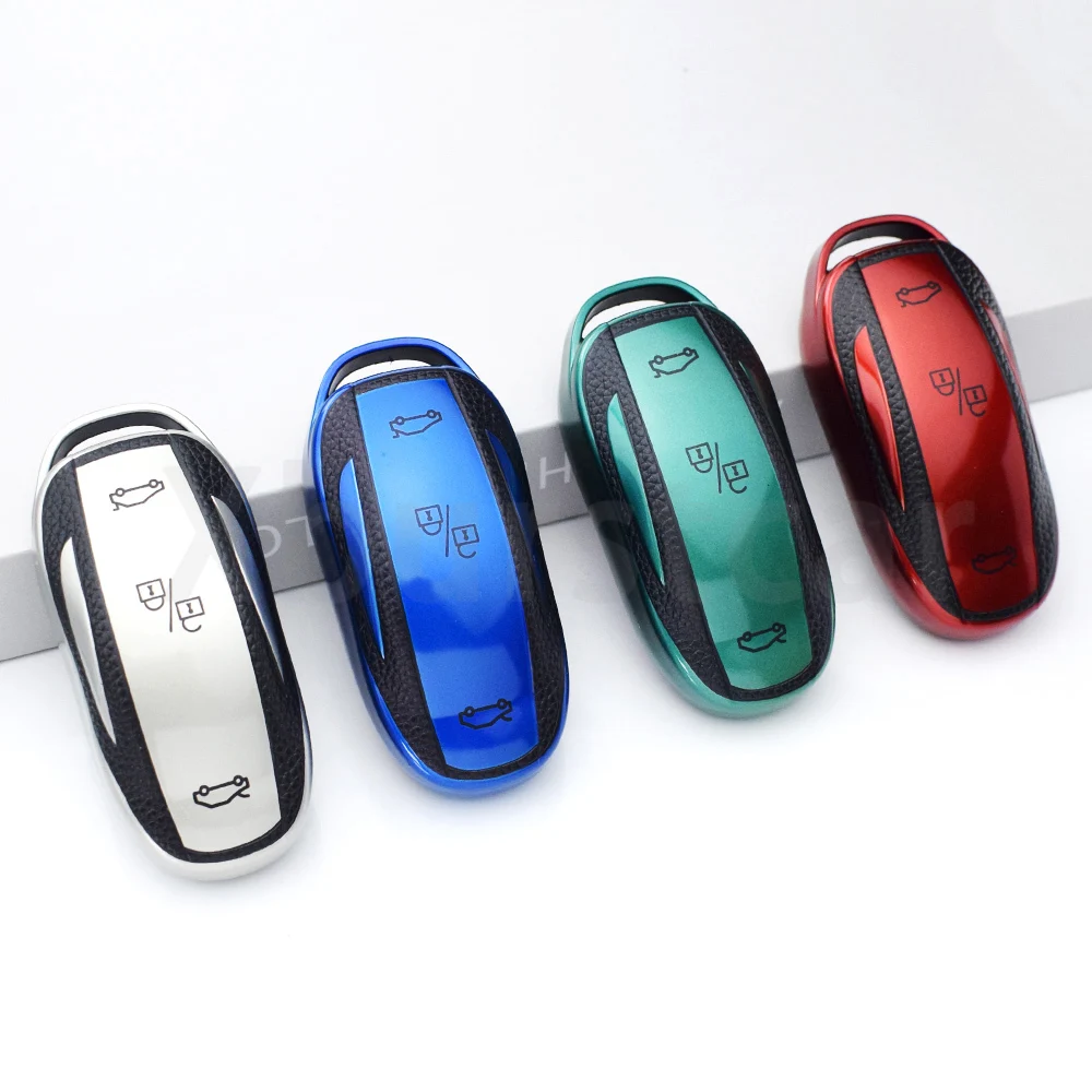 Funda para llave Tesla Model X, S, 3 y Y de cuero TPU - imagen 3