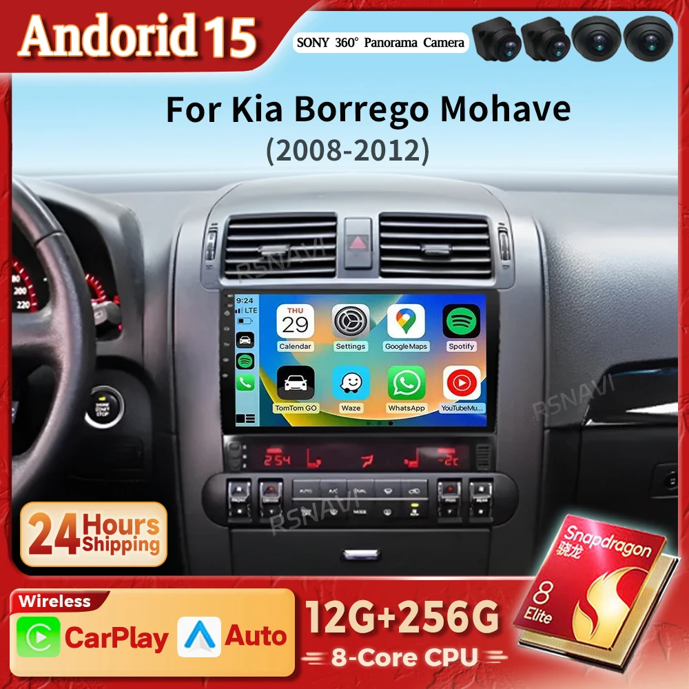 Unidad Multimedia 2K Android Auto CarPlay Kia Borrego Mohave 2008-2012
