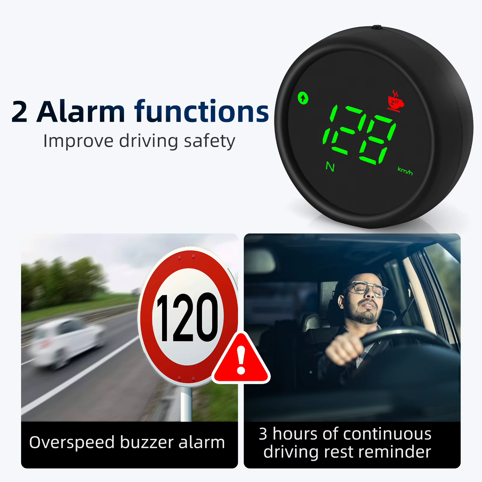 Velocímetro GPS con cámara HD salpicadero, alarma y brújula para coche - imagen 4