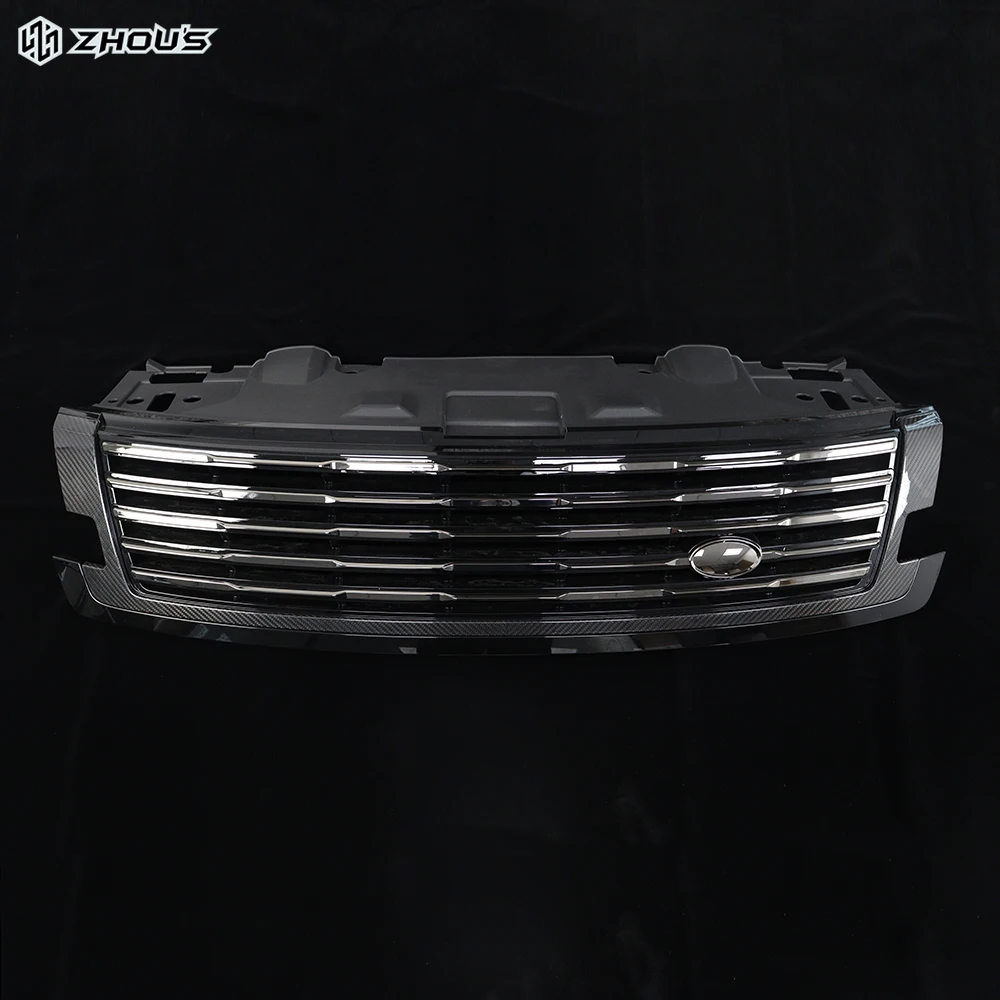 Parrilla delantera de fibra de carbono para Range Rover 2023, vista frontal