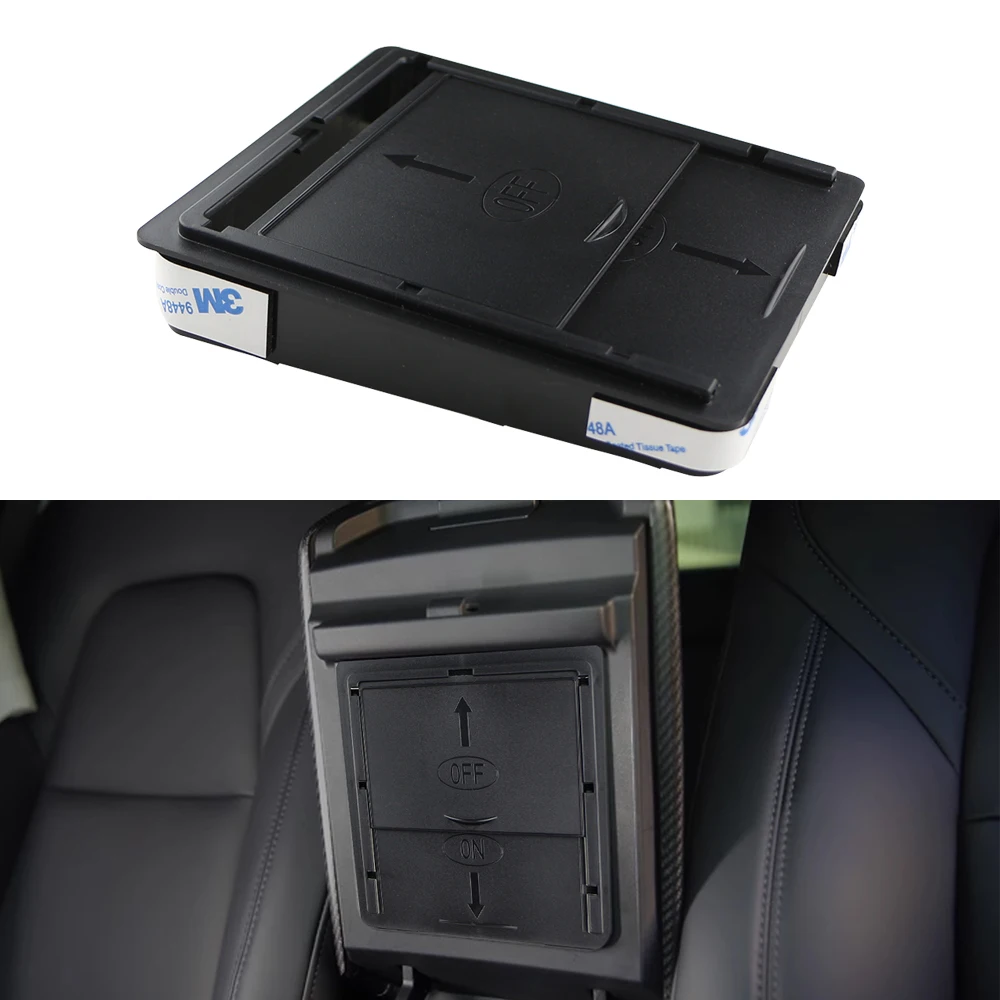 Bandeja organizadora negra para la consola central de Tesla Model 3 y Model Y