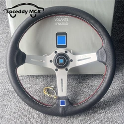 Volante deportivo Spceddy de cuero perforado y diseño en D