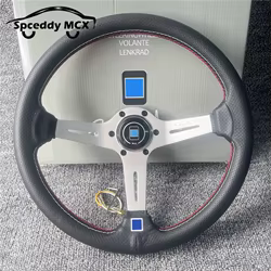 Volante deportivo Spceddy 350mm cuero perforado forma D