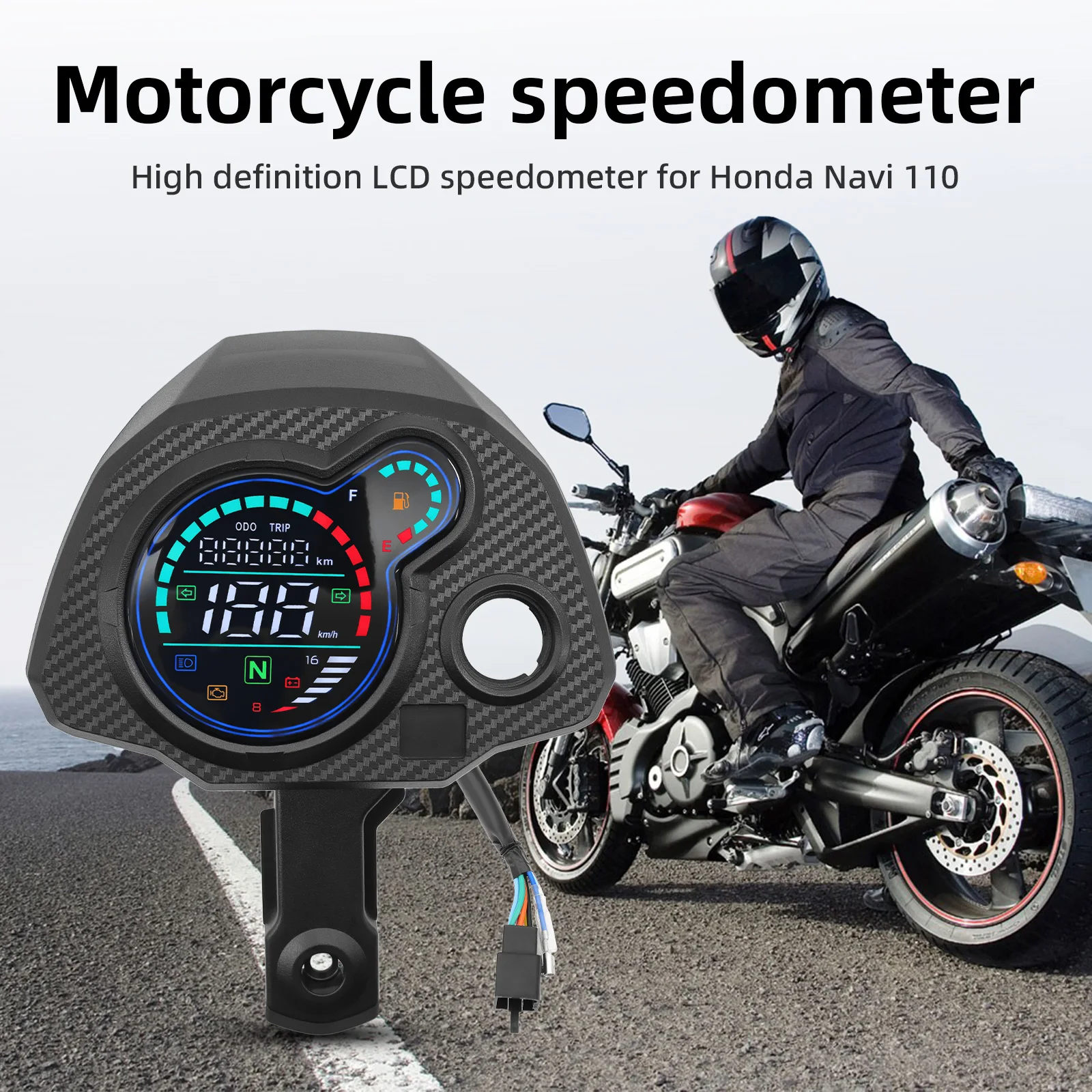 Velocímetro digital LCD Italika BIT 150 - Odómetro panel motocicleta - imagen 2