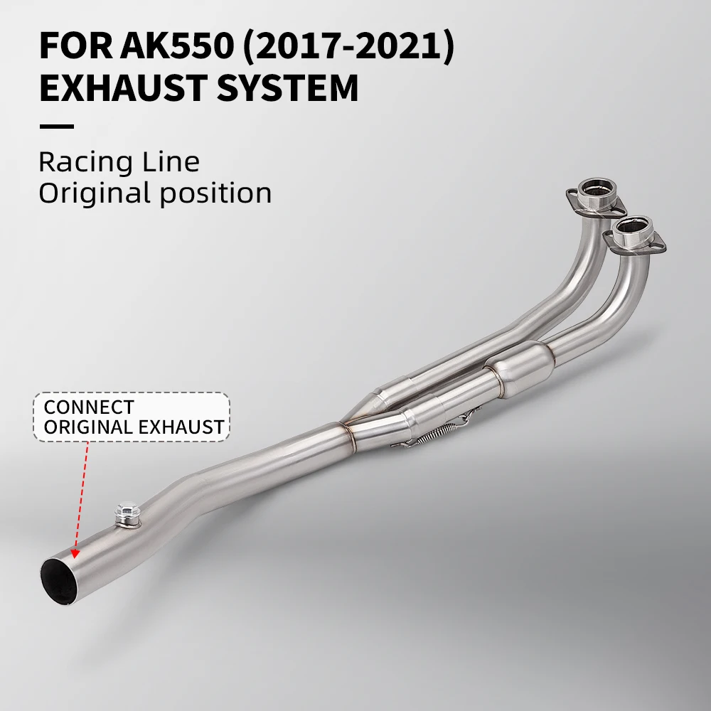 Escape modificado para AK550 2017-2021 tubo conector frontal