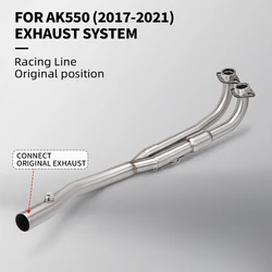 Escape modificado para AK550 2017-2021 tubo conector frontal