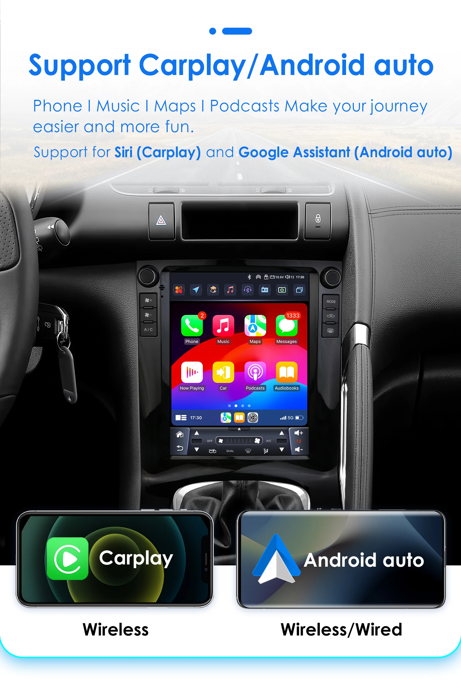 Autoradio Hizpo con CarPlay inalámbrico para Peugeot 3008 2010-2017 - imagen 2