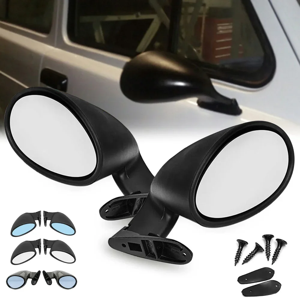 Retrovisor universal tipo racing de carbono negro mate
