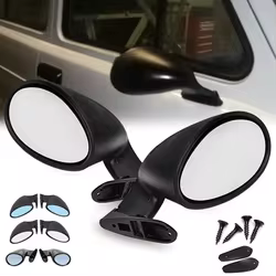 Retrovisor universal tipo racing de carbono negro mate