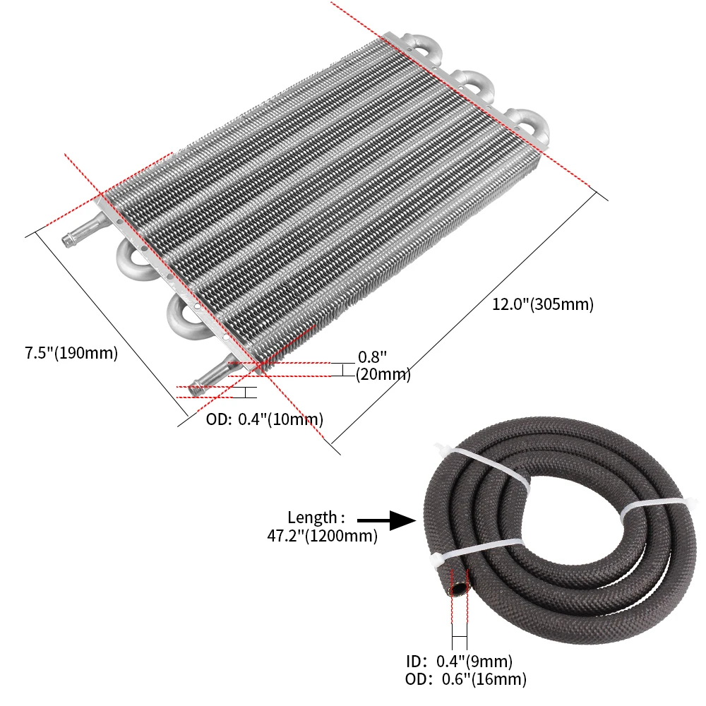 Refroidisseur d'huile OSA014 aluminium pour boîte automatique – Kit enfriador coche - imagen 5