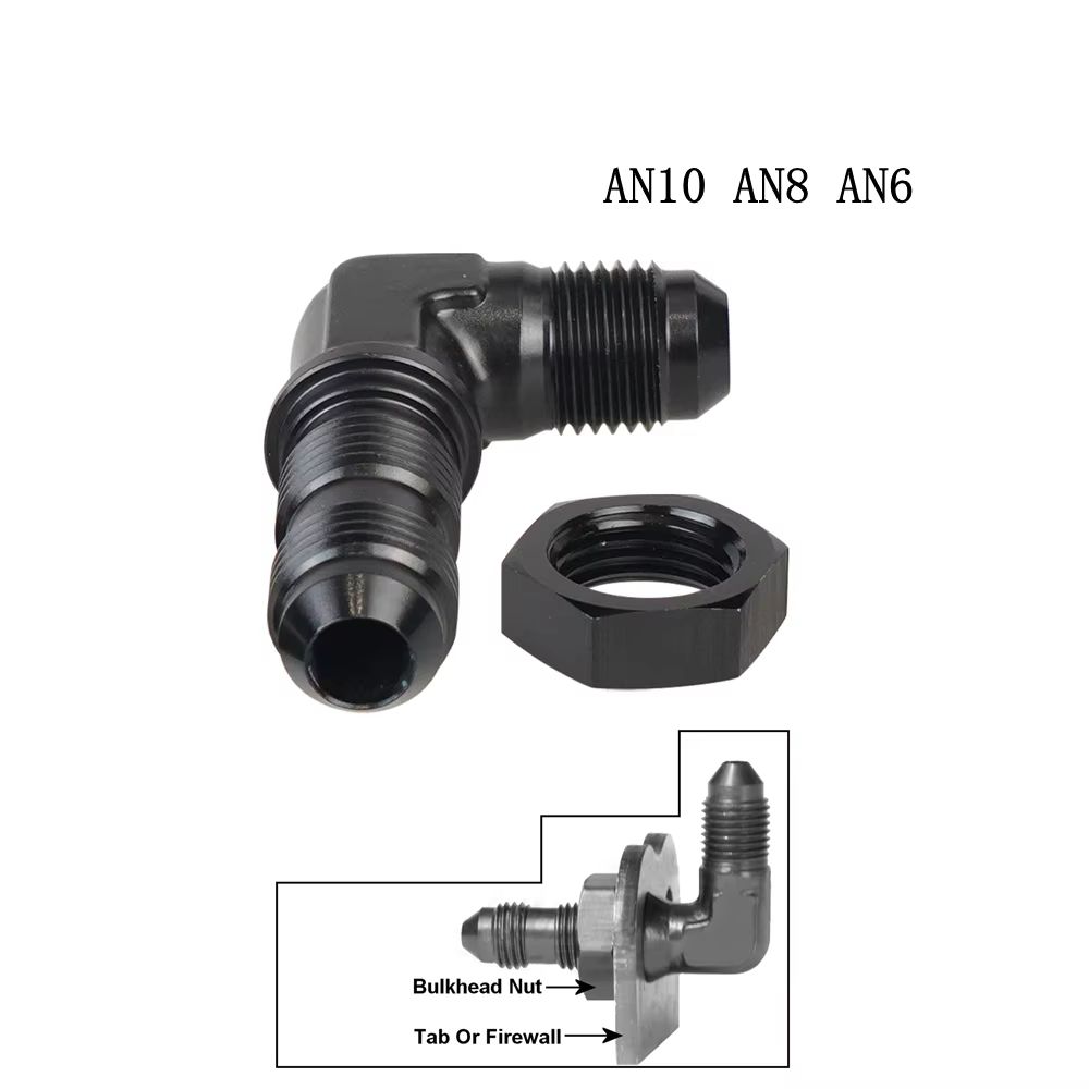 Adaptador negro de mampara acampanada de 90 grados