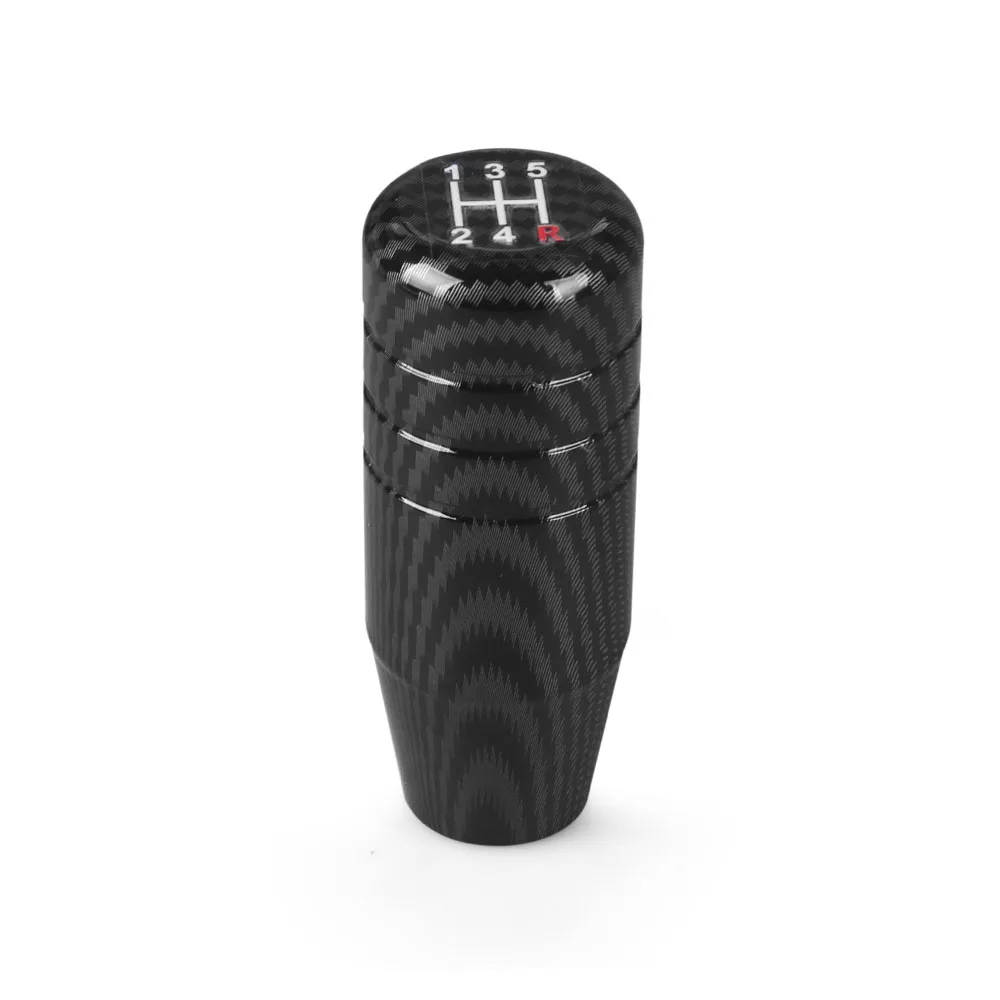 Perilla de cambio Dynoracing negra con acabado carbono