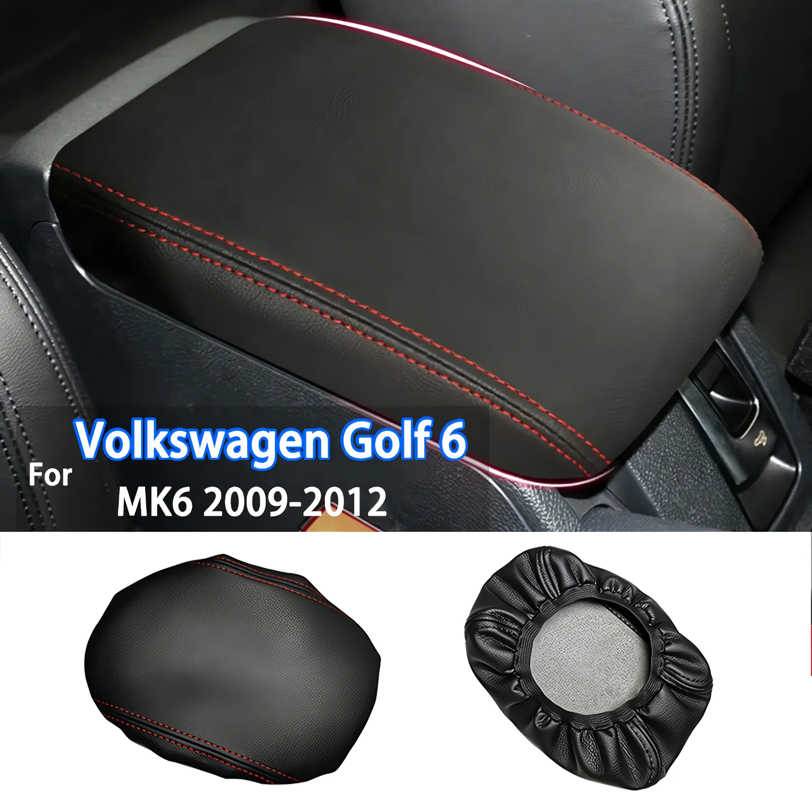 Reposabrazos central de cuero PU para VW Golf 6 MK6 (2009-2012)