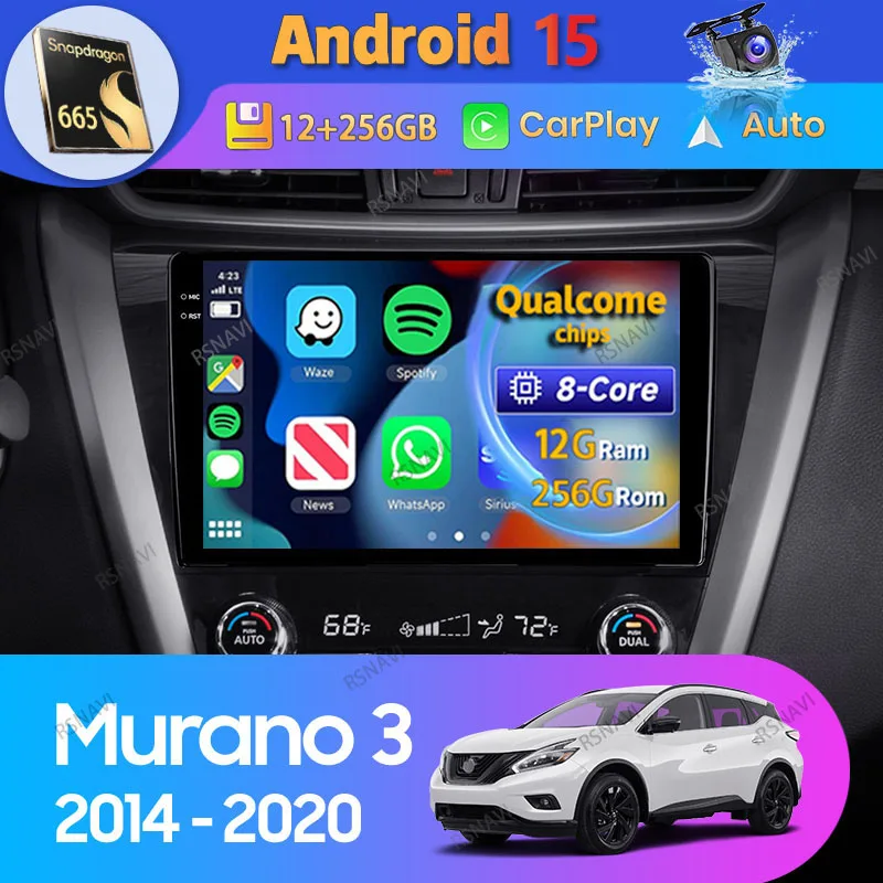 Autoradio Android 15 con CarPlay BT – Nissan Murano Z52 2014-2020