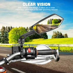 Espejos retrovisores para moto de amplia visión con soporte ajustable