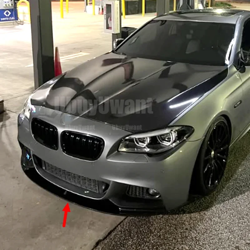 Para BMW 5 Series F10 535i 528i M Sport 2011 2012 2013 2014 2015 2016 labio de parachoques delantero Kit de carrocería negro brillante ABS de alta calidad - imagen 3