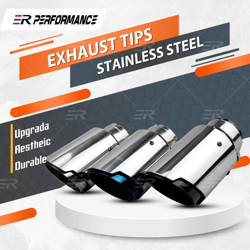 Punta de Escape Inoxidable 89mm Universal – Boquilla Silenciador Coche Modificado