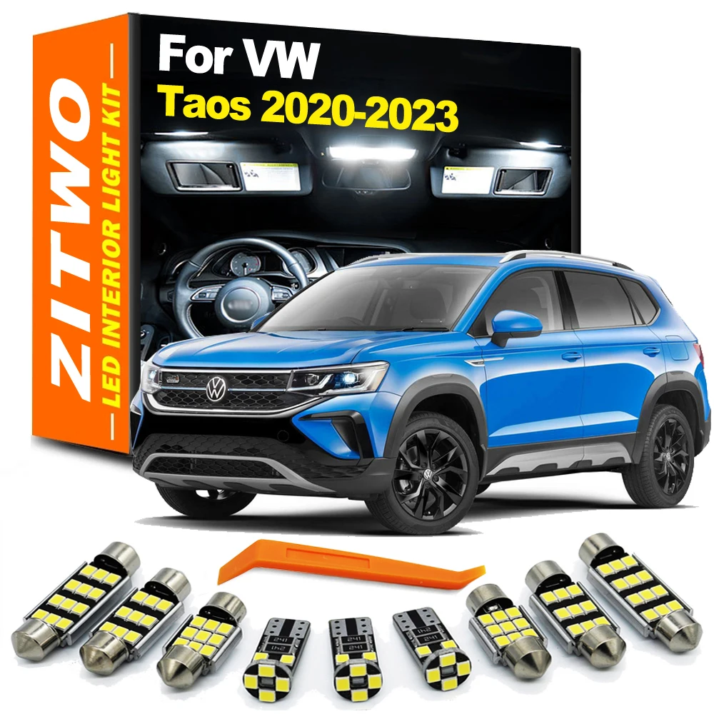 ZITWO 10 Uds bombilla Canbus LED Interior cúpula lectura mapa equipaje Kit de luz para VW Volkswagen Taos 2020 2021 2022 2023 Accesorios