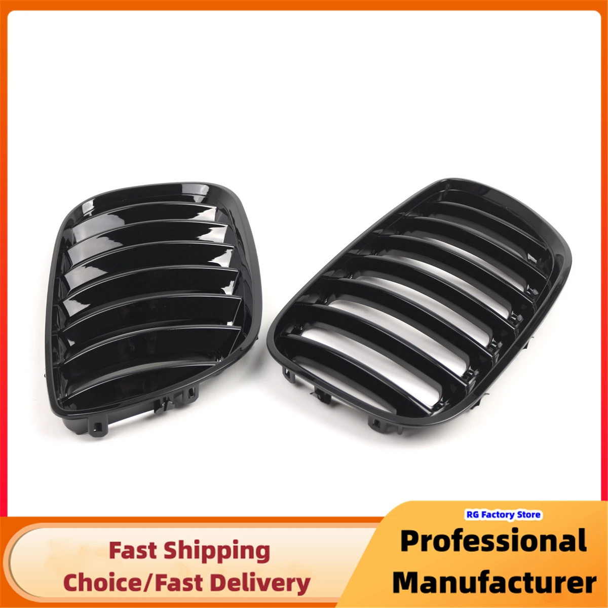 Rejilla parachoques delantero negra brillante BMW X5 E53 LCI - imagen 4