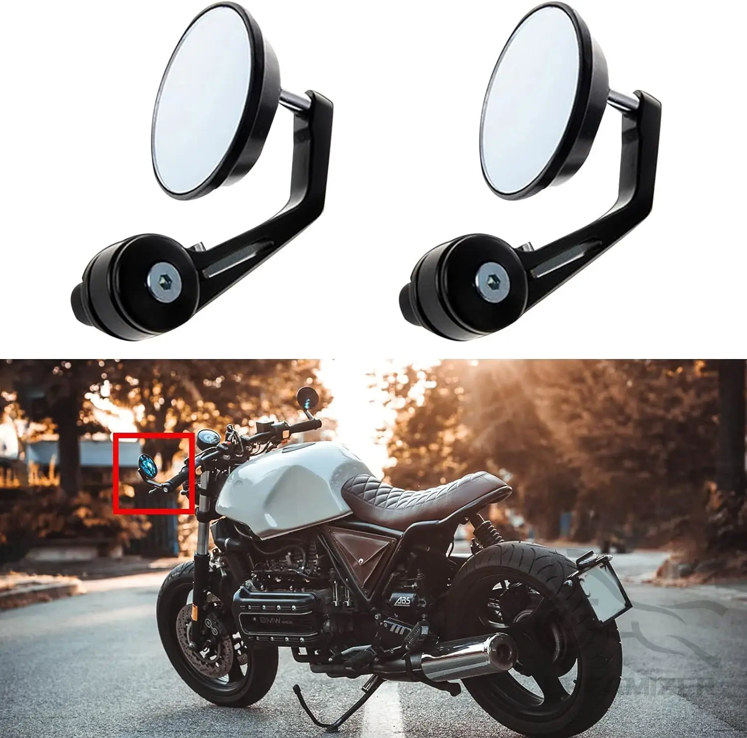 Retrovisor de manillar antideslumbrante azul para Sportster 883