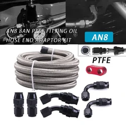 Manguera PTFE AN8 trenzada inox 3M con kit racores para gas y aceite