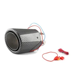 Punta de escape fibra carbono 63mm LED azul tuning