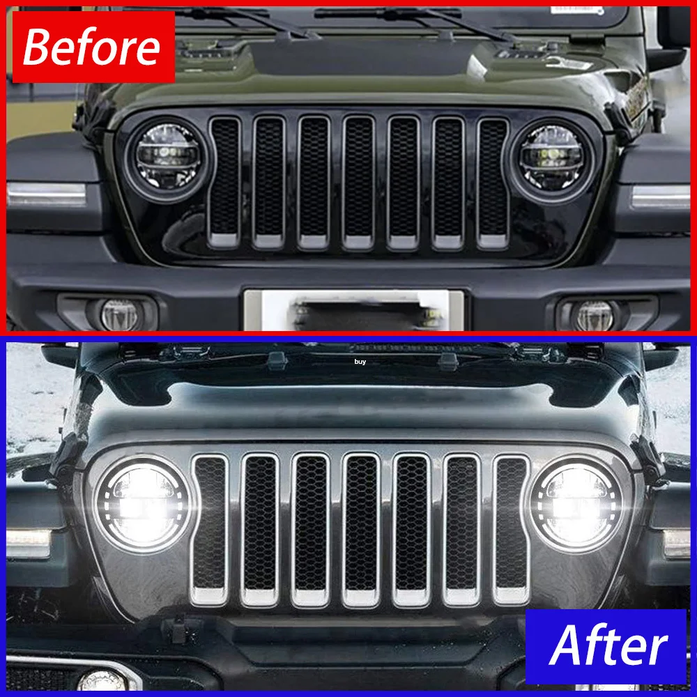 Faros LED con lente proyectora para Jeep Wrangler 2018-2024 - imagen 2