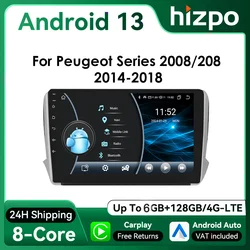 Hizpo Android Auto radio 2DIN para Peugeot 208 (2008-2018) con GPS