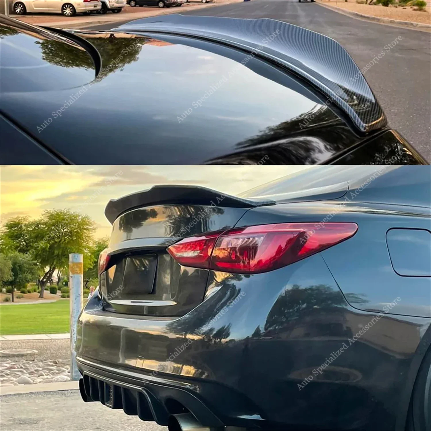 Alerón trasero estilo PSM para Infiniti Q50 V37 (2013-2023) - imagen 2