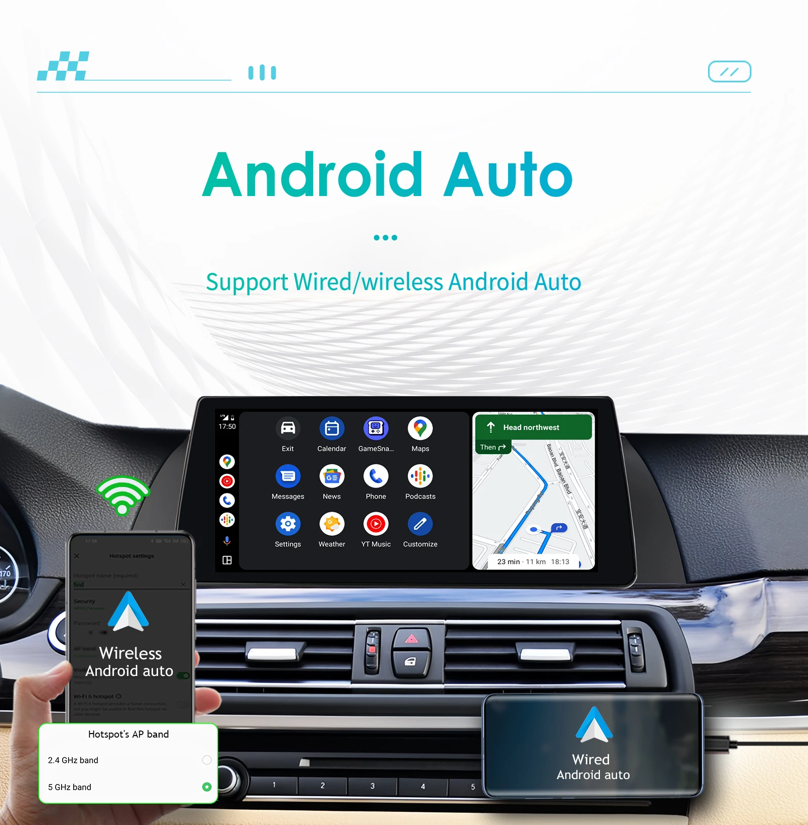 Pantalla multimedia Hizpo Android Auto y CarPlay – BMW Serie 5 F10 - imagen 4