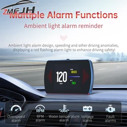 Pantalla frontal HUD P12 OBD para velocidad, temperatura y voltaje